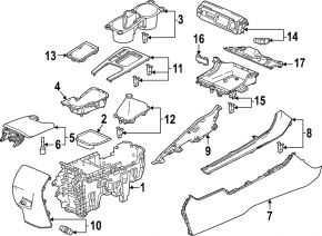 Накладка центральной консоли задняя Honda Civic XI FE/FL 22-24 под USB