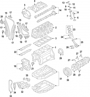 Блок цилиндров голый VW Tiguan 09-17 2.0 TSi