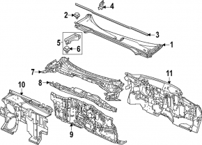 Уплотнитель решетки дворников правый Honda Civic XI FE/FL 22-26