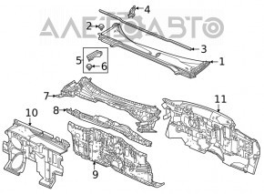 Уплотнитель решетки дворников правый Honda Civic XI FE/FL 22-26
