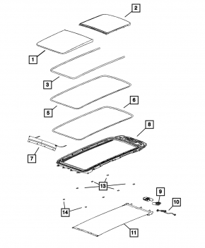 Шторка панорамы Jeep Grand Cherokee WL 21-26 черная