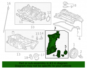 Передняя крышка двигателя Honda CRV 17-22 1.5Т L15BE