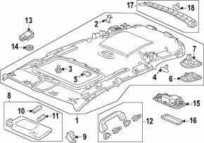 Накладка потолка задняя Honda CRV 23-26 серая