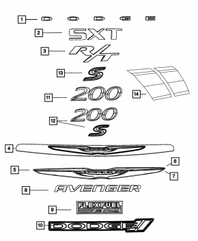 Молдинг капота Chrysler 200 11-14 хром