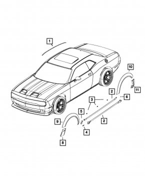 Порог правый Dodge Challenger 15-23 рест