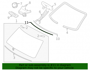 Молдинг лобового скла верхній Infiniti QX56 QX80 11-14