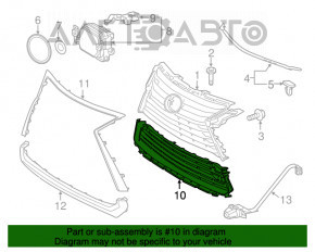 Решетка переднего бампера Lexus RX350 RX450h 16-19 USA без парктроников