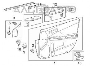 Обшивка двери карточка передняя правая Toyota Camry v50 12-14 usa черн
