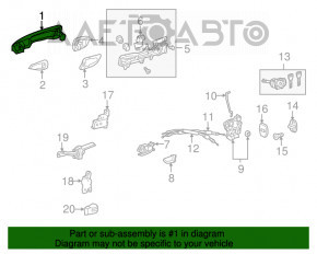 Ручка двери внешняя передняя левая Lexus RX350 RX450h 10-12 keyless