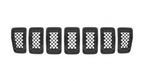 Решетка радиатора grill Jeep Cherokee KL 19-23 рест черн комплект 7шт