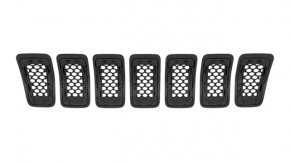 Решетка радиатора grill Jeep Cherokee KL 19-23 рест черн комплект 7шт
