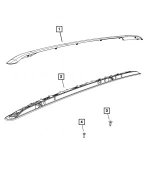 Рейлинг продольный левый Jeep Grand Cherokee WL 21-26 2 части, long