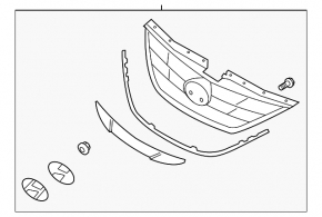 Решітка радіатора grill Hyundai Sonata 11-13