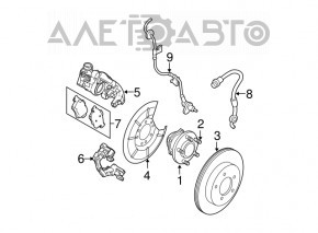 Суппорт в сборе задний правый Mazda3 2.3 03-08