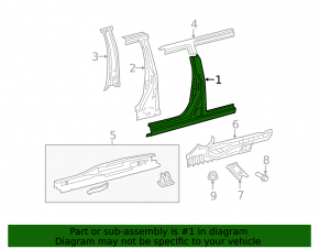 Стойка кузова центральная левая Toyota Sienna 18-20