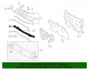 Поддон дворников металл Lexus NX200t NX300 NX300h 15-21