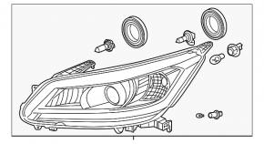 Фара передняя правая Honda Accord 13-15 usa