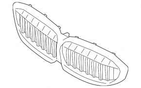 Решітка радіатора grill BMW 3 G20 23-26 чорний глянець