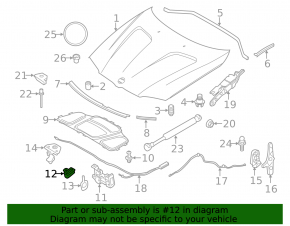 Скоба замка капота левая BMW X3 F25 11-17