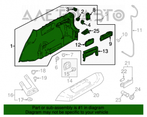 Обшивка арки левая VW Tiguan 18-19 черная под 3 ряда