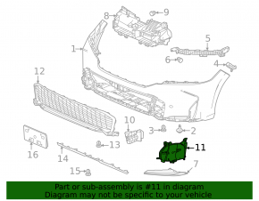 Повітропровід переднього бампера правий Honda Civic XI FE/FL 25-26