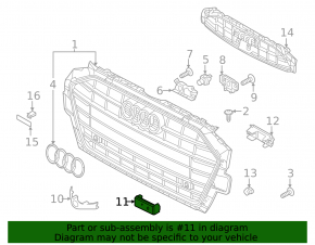 Крепление площадки номерного знака левое Audi A4 B9 20-25 2 части