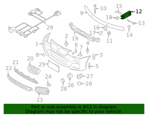 Клык усилителя переднего бампера правый BMW X3 F25 11-17