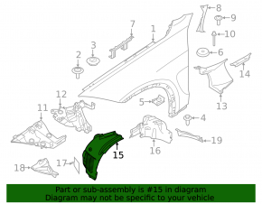 Підкрилок передній правий передня частина BMW X6 F16 15-19