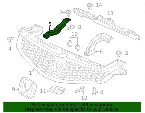 Кронштейн решітки радиатора grill правий Honda Civic 11-15