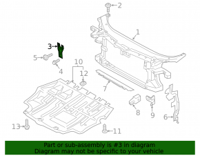 Планка замка капота VW CC 08-17