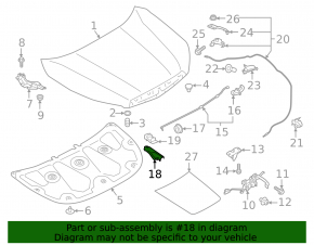 Кронштейн клямки опори капота Subaru Forester 25-26