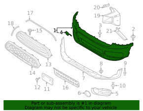 Бампер передний голый Mini Cooper Countryman F60 17-20 base, S