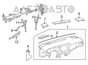 Торпедо передняя панель с AIRBAG Toyota Camry v70 18-20 черная