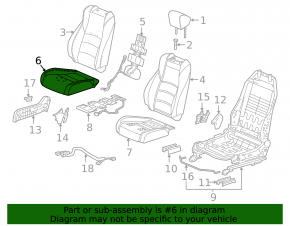 Пассажирское сидение Honda Accord 20-22 с airbag, механическое, комбинированная кожа черная, Sport