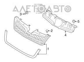 Решетка радиатора grill нижняя Subaru Forester 14-16 SJ 2.0 дорест