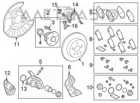 Кожух тормозного диска задний левый Toyota Avalon 19-22