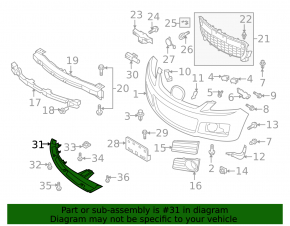 Накладка защита переднего бампера нижняя левая Mazda CX-7 06-12