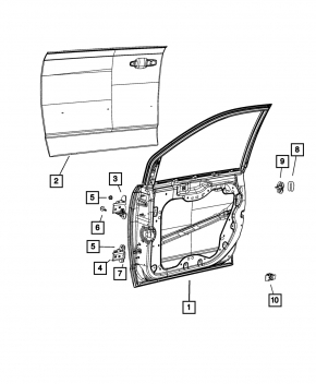 Дверь в сборе передняя правая Dodge Grand Caravan 11-20