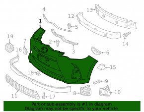 Бампер передній голий Toyota Prius C 16-17