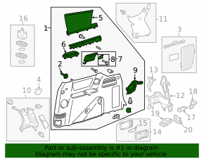 Обшивка арки левая Toyota Sienna 11-14 серая с шторкой