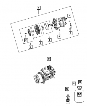 Компресор кондиціонера Chrysler Pacifica 17-26 3.6