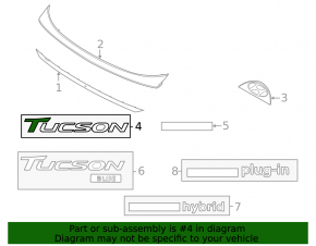Эмблема надпись HTRAC двери багажника Hyundai Tucson 22-26