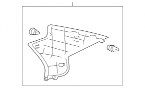 Накладка задней стойки правая Toyota Avalon серая 05-06