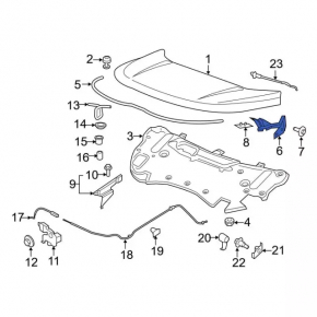 Петля капота правая Ford Edge 15-24