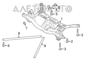 Подрамник задний Audi A3 8V 15-19 FWD
