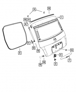 Амортизатор двери багажника левый Fiat 500 12-19
