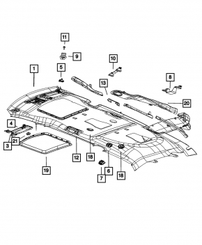 Козырек правый Dodge Grand Caravan 11-20 серый