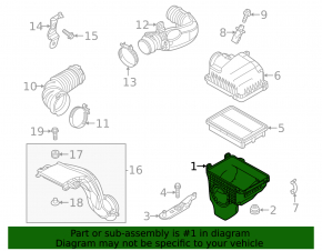 Нижня кришка корпусу повітряного фільтра Mazda 3 21-26 4d 2.5T