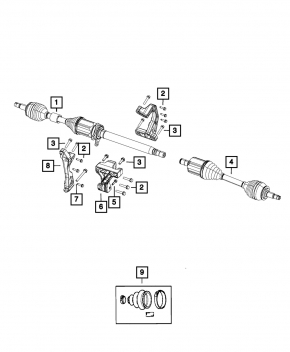 Кронштейн крепления полуоси Jeep Cherokee KL 14-22 2.4 FWD