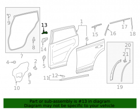 Накладка уплотнителя задней правой двери Toyota Rav4 19-24